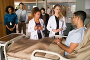 V.l.: Dr. Olivia Jackson (Summer Brown), Will Hooper (Sam Robert Muik), Dr. Claire Browne (Antonia Thomas), Dr. Asher Wolke (Noah Galvin), Dr. Morgan Reznick (Fiona Gubelmann), Josh Bunker (Samer Salem)  Die Verwendung des sendungsbezogenen Materials ist nur mit dem Hinweis und Verlinkung auf TVNOW gestattet.