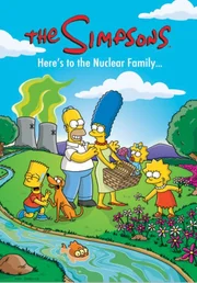 L-R: Bart, Homer,  Marge, Maggie, Lisa