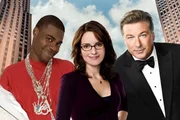 CC742T 30 ROCK US Broadway Video series with from left: Tracy Jordan, Tina Fey and Alec Baldwin