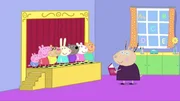 v.li.: George Pig, Peppa Pig, Pedro Pony, Rebecca Rabbit, Danny Dog, Suzy Sheep, Candy Cat, Madame Gazelle