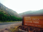 The Clear Creek Canyon Park sign where Heather%u2019s body was disposed of.