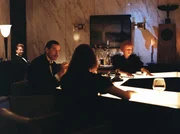 Norddeutscher Rundfunk - TREFFPUNKT IM UNENDLICHEN - Fernsehspiel nach dem gleichnamigen Roman von Klaus Mann, Regie: Horst K&ouml;nigstein (E.: 10.11.1984), Kamera: Klaus Brix. Dr. Massis ist ein wissenschafler, der in seinem Kabinett merkw&uuml;rdige Experimente veranstaltet. Er macht sich Menschen durch Drogen gef&uuml;gig - fantasiert sich und seine Sch&uuml;ler auf den Mond, w&auml;hrend in den Stra&szlig;en die Nazies marschieren. Klaus Manns Roman "Treffpunkt im Unendlichen" ist eine aufregende Zeitstudie, die Horst K&ouml;nigstein verfilmt hat. v.l.: Robert Tillian als Monsieur Larue, Roland als Dr. Massis, Carola Regnier als Grete, seine Assistentin und Esther Hausmann als Froschele. &copy; NDR/Gita Mundry - honorarfrei - Verwendung gem&auml;&szlig; der AGB im engen inhaltlichen, redaktionellen Zusammenhang mit genannter NDR-Sendung bei Nennung "Bild: NDR/Gita Mundry" (S2). NDR Presse und Information/Fotoredaktion, Tel: 040/4156-2306 oder -2305, pressefoto@ndr.de.