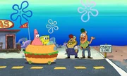 Werden Spongebob (2.v.l.) und Patrick (l.) es tats&auml;chlich schaffen, den entf&uuml;hrten Mr. Krabs zu befreien?
