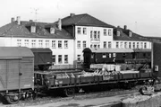 Historische Aufnahme des Verwaltungsgeb&auml;udes auf dem ehemalige Gleisbauhof der Deutschen Bahn in Sankt Ingbert.