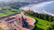 Der K&uuml;stentempel von Mahabalipuram im Bundesstaat Tamil Nadu gilt als einer der &auml;ltesten Freibautempel S&uuml;dindiens. Er z&auml;hlt zum UNESCO-Weltkulturerbe.