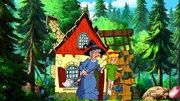 Weil Bibi sich verhext hat, stürzt Manias Hexenhaus ein. Weil Bibi sich verhext hat, stürzt Manias Hexenhaus ein.