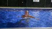 Feeling empowered at Fit Farm, Tina jumps in the pool.
