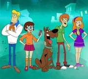 L-R: Fred Jones, Velma Dinkley, Scooby-Doo, Shaggy Rogers, Daphne Blake