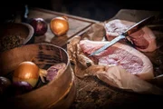 Detailaufnahme von rohem Fleisch