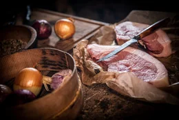 Detailaufnahme von rohem Fleisch