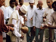 Ambulanter Kaffeeverk&auml;ufer in der Altstadt.
