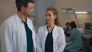 Dr. Erik Behrens (Daniel Buder, l.); Dr. Lea Wolff (Sina Valeska Jung, r.)