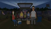 Vorne, v.li.: Linda, Gene, Louise, Tina, Bob