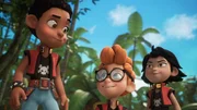 Zoe (r.), Finn (l.) und Alexander (M.) bilden in der Pirate Academy das Team der "Sardinen" und sind ein unschlagbares Trio - meistens jedenfalls.