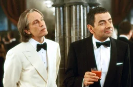 Premiere: "Johnny English". Im Bild: John Malkovich (Pascal Sauvage), Rowan Atkinson (Johnny English).