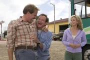 Premiere: "Die Chaoscamper". Im Bild (v.li.): Jeff Daniels (Travis Gornicke), Robin Williams (Bob Munro), Cheryl Hines (Jamie Munro).