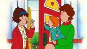 Mami verabschiedet sich von Papi, Caillou und Rosie.