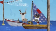 Salty findet es sehr unfair, dass Lord von Hirsch mit einem Motorboot an der Regatta teilnehmen will.