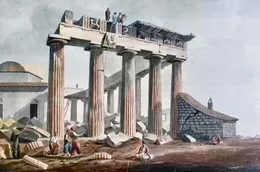 Der irische Arch&auml;ologe und K&uuml;nstler Edward Dodwell malte die Demontage des Parthenon und gab seiner Best&uuml;rzung dar&uuml;ber Ausdruck: &bdquo;&hellip; statt der malerischen Sch&ouml;nheit (&hellip;) ist er jetzt vergleichsweise in einem Zustand zerschmetterter Trostlosigkeit.&ldquo;