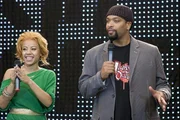 Keyshia Cole (l.) und DeRay Davis (r.) sind die Moderatoren des Detroiter "Step Monster"-Wettbewerb.