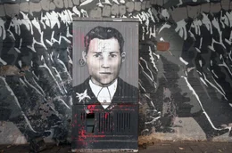 Barthel Schink, einer der Edelwei&szlig;piraten, auf einen Stromkasten gemalt in K&ouml;ln-Ehrenfeld