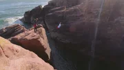 Klippenspringer an den Arbroath Cliffs.
