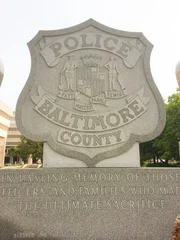 The Baltimore County Police shield on the Baltimore County Courthouse.