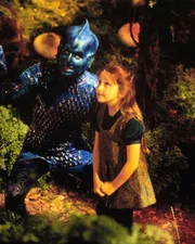 Naomi Wildman (Scarlett Pomers) and the holodeck character, Flotter (Wallace Langham)