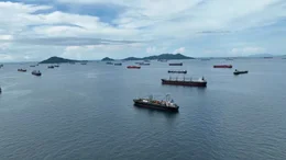Am Eingang des Panamakanals stauen sich 2023 die Containerriesen.