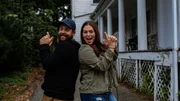 Jack Osbourne and Katrina Weidman pose with Hand Air Guns in front of Taylor Trask Museum