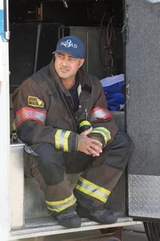 CHICAGO FIRE -- "Welcome to Crazytown" Episode 807 BTS -- Pictured: Taylor Kinney as Lt. Kelly Severide -- (Photo by: Adrian Burrows/NBC)