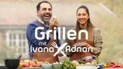 Key Visual Sendereihenbild mit Typo zu "Grillen mit Ivana und Adnan". Von links: Adnan Maral und Ivana Sanshia Austermayer.