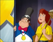 Noch sind sich der B&uuml;rgermeister und Barbara Blocksberg einig