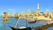 Tom in Arabien. Der Zirkus Hamilton gastiert in einer arabischen Stadt. Tom, Tip und Wanda nützen die Zeit für einen Spaziergang durch die angrenzende Wüste. Ihre Entdeckungstour wird zum spannenden Abenteuer. Bösewicht Carter, Miss Hatch und 'Wüstenfuchs' Weedon jagen ihnen hinterher. Als sich Tom und seine Freunde auch noch verirren, beginnt sie der Durst zu quälen. Tom in Arabien. Der Zirkus Hamilton gastiert in einer arabischen Stadt. Tom, Tip und Wanda nützen die Zeit für einen Spaziergang durch die angrenzende Wüste. Ihre Entdeckungstour wird zum spannenden Abenteuer. Bösewicht Carter, Miss Hatch und 'Wüstenfuchs' Weedon jagen ihnen hinterher. Als sich Tom und seine Freunde auch noch verirren, beginnt sie der Durst zu quälen.