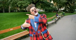 Clown Eddy im Wiener Rathauspark.