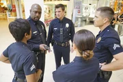 L-R: Sergeant Wade Grey (Richard T. Jones), Tim Bradford (Eric Winter), John Nolan (Nathan Fillion).