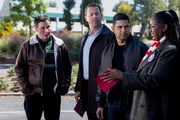Pictured: Adam Ferrara as , Sean Murray as Timothy McGee, Wilmer Valderrama as Nick Torres, and Lanisa Renee Frederick as Diana Roday.