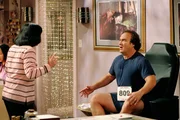 Race" - Out-of-shape Jim enters a 10K marathon to teach Kyle, who wants to quit basketball, a lesson about not being a quitter -- but he cheats to get first to the finish line -- on "According to Jim," TUESDAY, OCTOBER 11 (8:00-8:30 p.m., ET), on the ABC Television Network. (ABC/MICHAEL ANSELL) LUCILLE SOONG, JIM BELUSHI