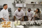 Team trying the new lobster tail flavors.