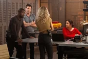 'Aquarium Drinker' - When a detective is brutally murdered, the Fugitive Task Force investigates a string of gruesome killings. Meanwhile, Remy and Abby's (Susan Misner) relationship grows stronger. Pictured (L-R): Edwin Hodge as Special Agent Ray Cannon, Dylan McDermott as Supervisory Special Agent Remy Scott, and Keisha Castle-Hughes as Special Agent Hana Gibson.