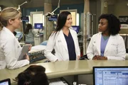 Da die geplante OP von Stephanie (Jerrika Hinton, r.) abgesagt wurde, da die Patientin verstorben ist, will sich Eliza (Marika Dominczyk, M.) mit ihr zusammen auf die Suche nach einem anderen Patienten machen. Die beiden werden bald f&uuml;ndig und &uuml;bernehmen von Leah (Tessa Ferrer, l.) einen Jungen, der wahrscheinlich eine Gallenstein-OP braucht ...