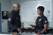 L-R: Sergeant Wade Grey (Richard T. Jones) and Talia Bishop (Afton Williamson).