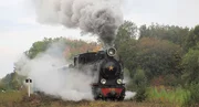 Die kleine Schmalspurlok wurde 1949 gebaut. Auf den sogenannten S&uuml;dzufuhrbahnen transportierte sie fr&uuml;her G&uuml;ter f&uuml;r die Landwirtschaft und f&uuml;r die damals hier angesiedelten Zuckerfabriken. Heute bringt sie die Reisenden von R&ugrave;dnycja nach Hajvoron.