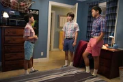 (v.l.n.r.) Evan Huang (Ian Chen); Emery Huang (Forrest Wheeler); Eddie Huang (Hudson Yang)
