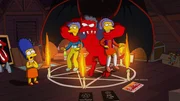 Merkw&uuml;rdige Dinge geschehen im Hause Simpson. Homer installiert im ganzen Haus Kameras; Marge (l.) hat vor Jahren einen Pakt mit dem Teufel geschlossen, um ihre Schwestern zu retten ...