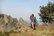 Werner Schmidbauer mit Eva Karl Faltermeier auf dem Osser (1293m) bei Lam im Bayerischen Wald. Werner Schmidbauer mit Eva Karl Faltermeier auf dem Osser (1293m) bei Lam im Bayerischen Wald.