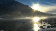 Sonnenschein &uuml;ber den Ahornb&auml;ume in der Eng im Karwendel in Tirol.