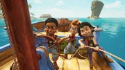 Finn (l.), Alexander (M.) und Zoe (r.) sind die Sardinen und sie wollen unbedingt das Wettsegeln der Pirate Academy gewinnen.