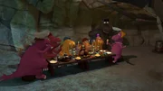 Es herrscht gute Stimmung bei Balduins festlichem Drachen-Dinner. Es herrscht gute Stimmung bei Balduins festlichem Drachen-Dinner.