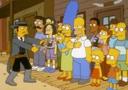 Familie Simpson besucht ein altes Western-Dorf.
